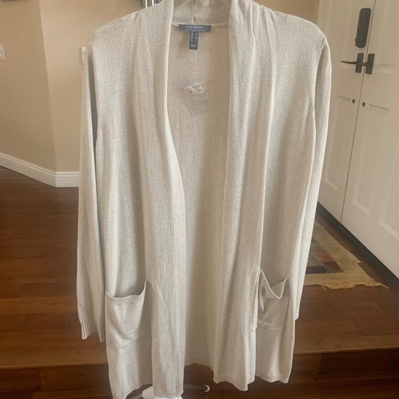 NWOT Lisa Rinna Collection Marled Open Front Long Cardigan, Size Medium - Picture 1 of 4